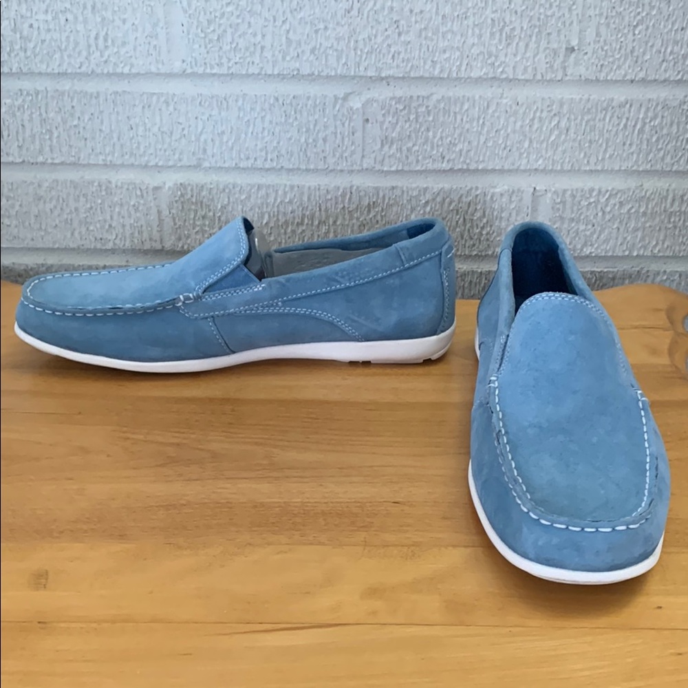 Rockport adiPRENE by Adidas Men's Size 10 Sky Blue Suede Loafers Shoes Anti Slip